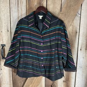 Christoper & Banks Women's Sequin, Silk Lined Jacket Size XL